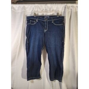 Fade to Blue Vintage Style Capri Jeans, 18W Women's‎ Curvy, Pockets, Stretch